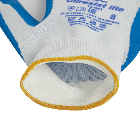 Перчатки полиэфирные ОИЛРЕЗИСТ ЛАЙТ маслобензостойкие 1 пара, 13 класс, 30-31 г, размер 8, покрытие - облив НИТРИЛОВОЕ, тактильные, СВС, nl13nt ЛАЙТ