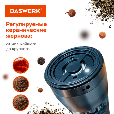 Набор мельниц для соли и специй электрические с подсветкой, 2 шт., PM-4, DASWERK (ДАСВЕРК), 456622