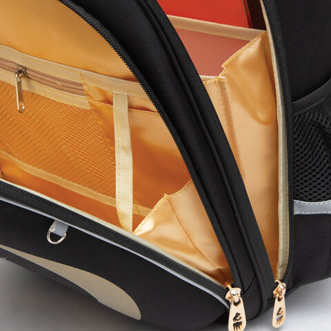 Ранец GRIZZLY анатомическая спинка, c брелоком, для девочек, "NIGHT CAT", 36х28х20 см, RAz-286-1/1