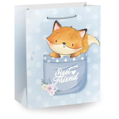 Пакет подарочный (1 штука) 26х13х32 см (L), "Lovely Animals", ассорти, глиттер, ЗОЛОТАЯ СКАЗКА, 700816