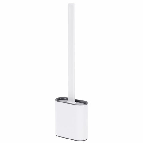 Ершик для унитаза силиконовый FLAT TYPE (плоский) напольный / настенный с креплением, LAIMA, 608131