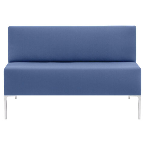 Диван мягкий двухместный "Хост" М-43, 1200х620х780 мм, без подлокотников, экокожа, голубой