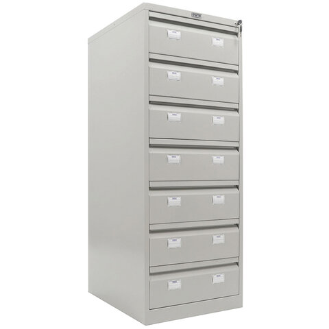 Шкаф картотечный ПРАКТИК "AFC-07", 1327х515х631мм, 7 ящиков под формат А5 (210х149 мм), формат папок Foolscap или A4 (БЕЗ ПАПОК)