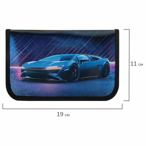 Пенал ЮНЛАНДИЯ, 1 отделение, металлизированный картон, конгрев, 19х11 см, "Street power", 272282