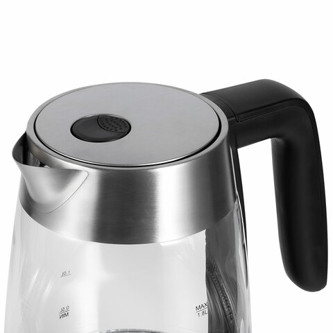 Чайник BQ (БИ-КЬЮ) KT1736G, 1,8 л, 2200 Вт, закрытый нагревательный элемент, ТЕРМОРЕГУЛЯТОР, стекло, 86190523