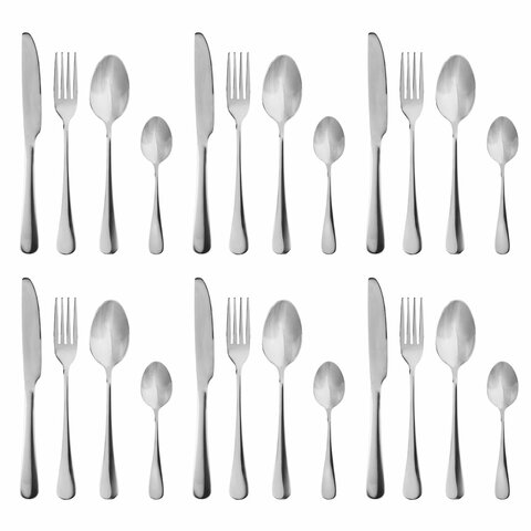 Набор столовых приборов PREMIUM 24 шт., 6 персон, серебристый, нержавеющая сталь, DASWERK (ДАСВЕРК), 609073