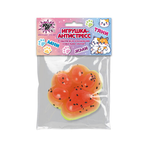 Игрушка-антистресс "КОШАЧЬЯ ЛАПКА - СОЧНЫЙ АРБУЗ", 7х6 см, дисплей, JOLLY JOT (ДЖОЛЛИ ДЖОТ), 665775