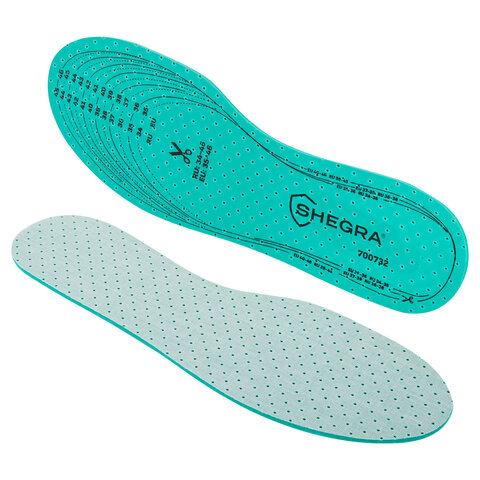 Стельки для обуви АНТИЗАПАХ, УНИВЕРСАЛЬНЫЙ размер RU 34-45 / EU 35-46 с линиями выреза, SHEGRA (ШЕГРА), 700732