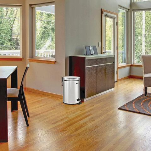 Ведро мусорное с педалью 20 литров "Classic", ЗЕРКАЛЬНОЕ, нержавеющая сталь, со съемным внутренним ведром, LAIMA, 232262