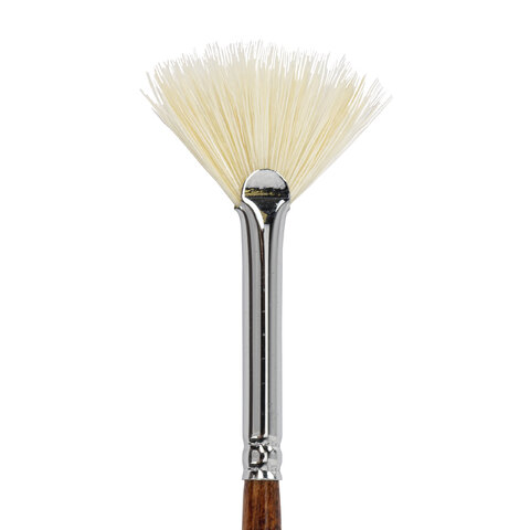 Кисть художественная профессиональная BRAUBERG ART CLASSIC, щетина, веерная, № 4, длинная ручка, 200743