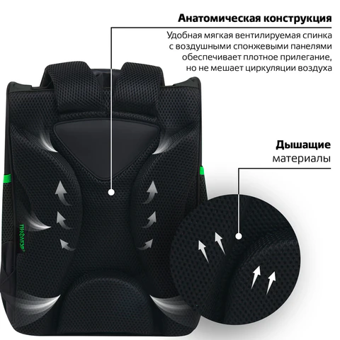 Ранец ПИФАГОР BASIC, 1 отделение, 3 кармана, эргономичная спинка, "Sharp sword", 35х28х18 см, 273138