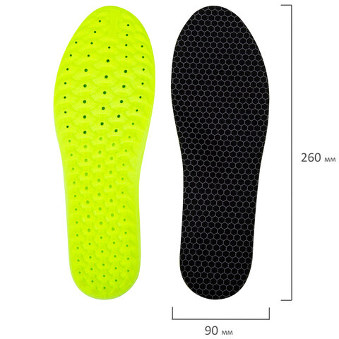 Стельки для обуви АНАТОМИЧЕСКИЕ С МАССАЖНЫМ ЭФФЕКТОМ, материал PU PRO, размер RU 34-39 / EU 35-40, с линиями выреза, SHEGRA (ШЕГРА), 700742