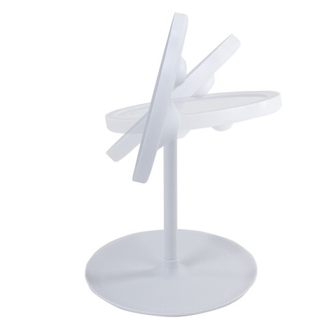 Зеркало настольное с LED-подсветкой для макияжа, диаметр 17 см, 3 режима свечения, аккумулятор 800 mAh, цвет белый, WBZ (ВБЗ), 609332