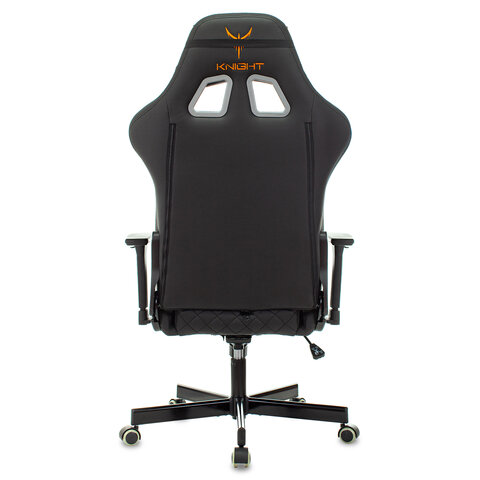 Кресло компьютерное Knight ARMOR, 2 подушки, экокожа премиум, черное, 1628888