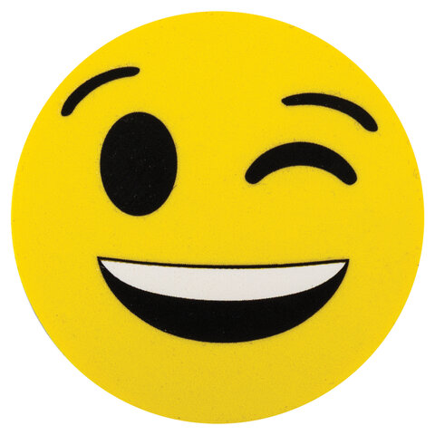 Стиратели магнитные для магнитно-маркерной доски ЮНЛАНДИЯ "Смайлик", 50 мм, КОМПЛЕКТ 4 ШТ., желтые, с рисунком, 237504