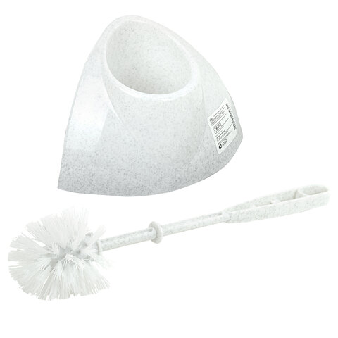 Ершик для унитаза с подставкой, угловой, "Блеск", белый мрамор, IDEA, М 5012