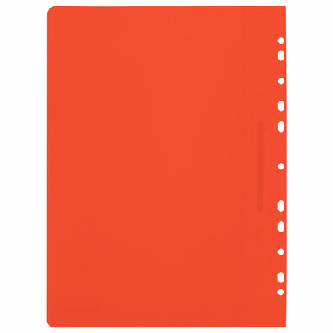 Скоросшиватель пластиковый с перфорацией BRAUBERG EXTRA, А4, 140/180 мкм, красный, 272898