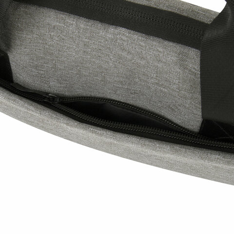 Сумка портфель HEIKKI PROFITABLE (ХЕЙКИ) с отделением для ноутбука 14", 2 кармана, серая, 26х36х3 см, 272597