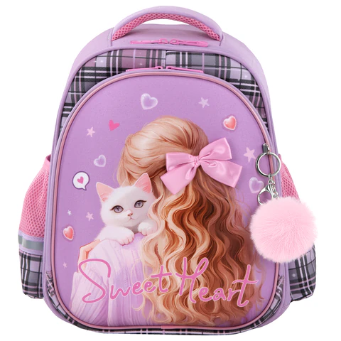 Ранец BRAUBERG STABLE, 2 отделения, с брелком, "Trendy girl", нашивка, 36х28х16 см, 274388
