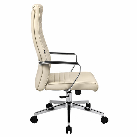 Кресло BRABIX PREMIUM "Solo EX-730", алюминий, хром, экокожа, бежевое, 532937