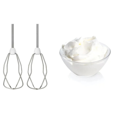 Миксер BOSCH MFQ 3540, 450 Вт, 5 скоростей, 2 венчика, 2 крюка для теста, стакан, белый, MFQ3540