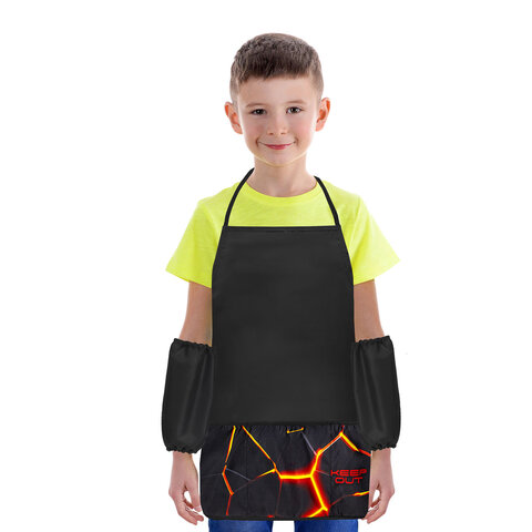 Фартук с нарукавниками для уроков труда BRAUBERG, 3 кармана, 46x54 см, "Keep out", 273758