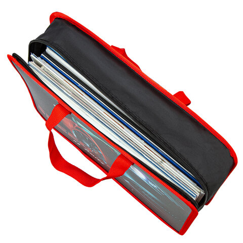 Папка на молнии с ручками ЮНЛАНДИЯ А4, 1 отделение, пластик, ширина 75 мм, "No limits", 270955