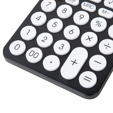 Калькулятор настольный BRAUBERG STYLE-12-BK (157х106 мм), 12 разрядов, двойное питание, ЧЕРНЫЙ, 272965