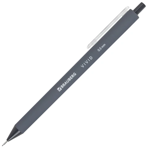 Карандаш механический 0,5 мм BRAUBERG "VIVID", корпус soft-touch ассорти, 182063