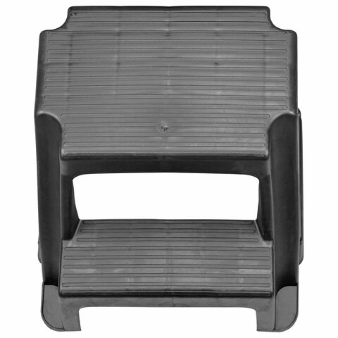 Стремянка-табурет, 2 ступени, стационарная, пластиковая, нагрузка 120 кг, вес 2,4 кг, черная, IDEA, М 2296