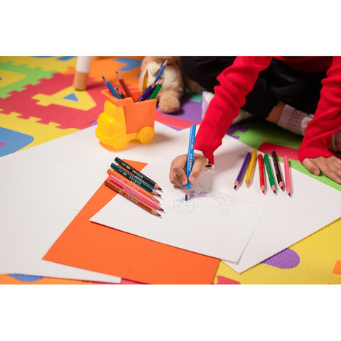 Карандаши цветные утолщенные BIC "Kids Evolution Triangle", 12 цветов, трехгранные, грифель 4 мм, 8297356, 82973511