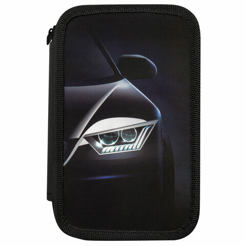 Пенал ПИФАГОР, 3 отделения, ламинированный картон, 19х11 см, "Car flash", 272254