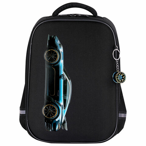 Ранец BRAUBERG LIGHT, 1 отделение, с брелком, Vertical car, 36х26х13 см, 273110