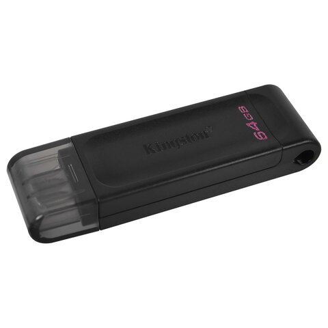 Флеш-диск 64 GB KINGSTON DataTraveler 70, разъем Type-C 3.2, черный, DT70/64GB