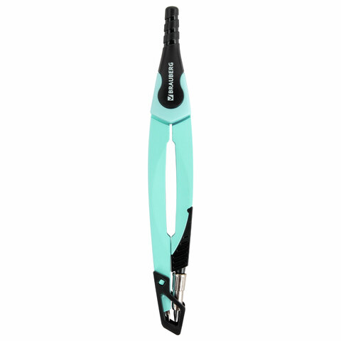 Готовальня BRAUBERG ULTRA, 4 предмета: циркуль 135 мм, запасной грифель, насадка, мятный цвет, 210824
