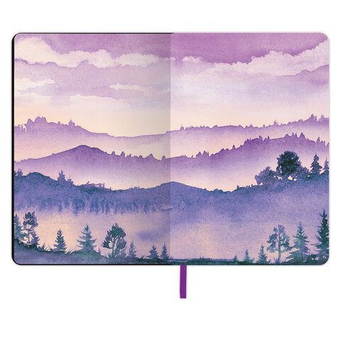 Блокнот А5 (143x210 мм), BRAUBERG VISTA "Violet", под кожу, гибкий, 80 л., 112074