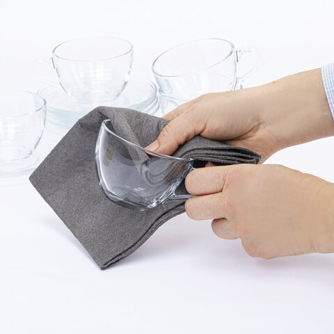 Салфетка КОРЕЙСКАЯ УМНАЯ для дома и авто УБОРКА БЕЗ РАЗВОДОВ, 30х40 см, НАБОР 2 штуки, УНИВЕРСАЛЬНАЯ, LAIMA, 700222