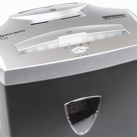 Уничтожитель (шредер) BRAUBERG S12, 4 уровень секретности, фрагменты 4х35 мм, 12 листов, корзина 25 литров, 531774