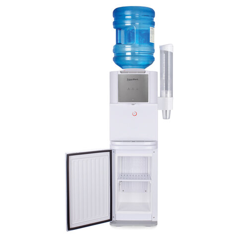 Кулер для воды AQUA WORK QRB-84B, напольный, НАГРЕВ/ОХЛАЖДЕНИЕ КОМПРЕССОР, холодильник, белый, 33354