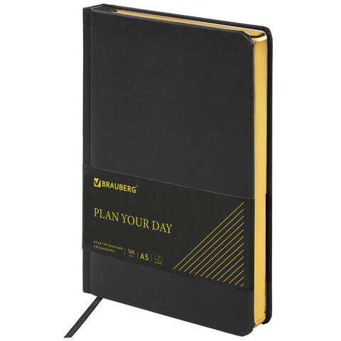 Ручка шариковая PARKER "Jotter Plastic CT", корпус черный, ежедневник А5 черный, золотой срез, пакет, 880894