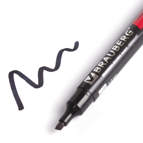 Маркеры перманентные BRAUBERG "Contract", НАБОР 4 ЦВЕТА, скошенный наконечник, 1-5 мм, 150473