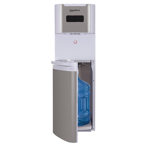 Кулер для воды AQUA WORK QRB-72LDS, напольный, НАГРЕВ/ОХЛАЖДЕНИЕ ЭЛЕКТРОННОЕ, таймер, бутыль снизу, белый, 33352