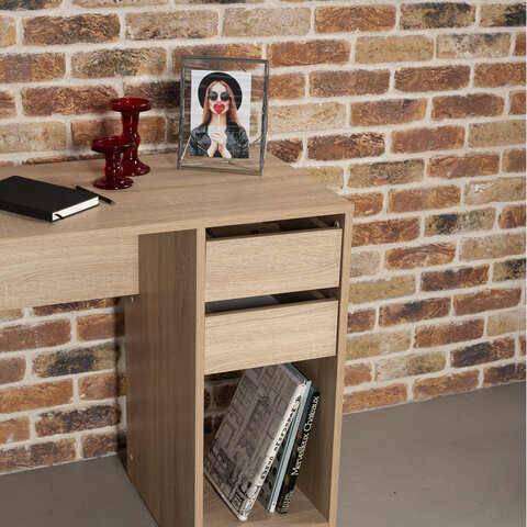 Стол письменный/компьютерный BRABIX "Scandi CD-017", 900х450х750 мм, 2 ящика, дуб сонома, 641895, ЦБ013706-2