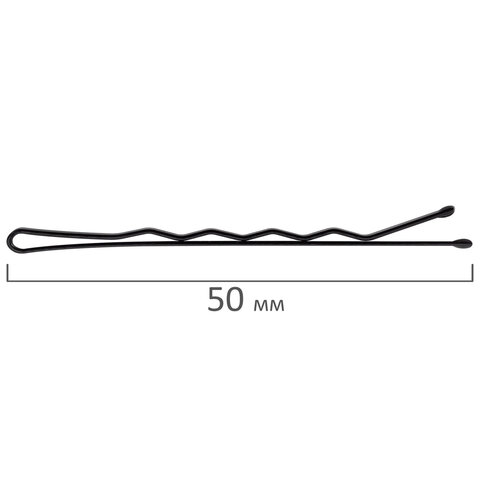 Невидимки для волос НАБОР 50 шт., 5 см, черный, MONTE VITA (МОНТЕ ВИТА), 457101