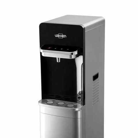 Кулер для воды VATTEN L06NK, напольный, НАГРЕВ/ОХЛАЖДЕНИЕ КОМПРЕССОР, бутыль снизу, 1 кран, сенсорное управление, серебристый, УТ-00001461