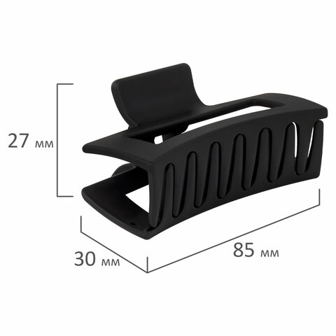 Краб для волос 8,5 см, soft-touch, чёрный, MONTE VITA (МОНТЕ ВИТА), 457002