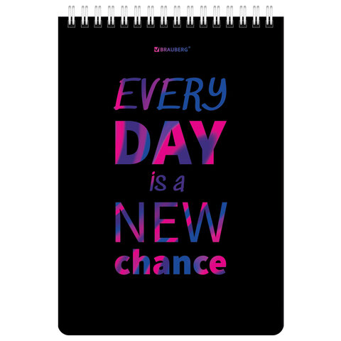 Блокнот А5 (146х206 мм), 80 л., гребень, картон, клетка, BRAUBERG, "Motivation", 114377