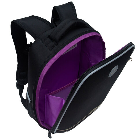 Ранец GRIZZLY анатомическая спинка, облегченный, 1 отделение, для девочек, "UNIQUE", 37х26х16 см, RAw-496-1/2