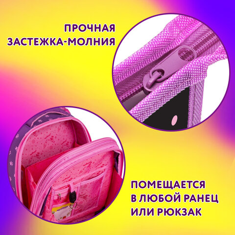 Папка для тетрадей ЮНЛАНДИЯ А4, 1 отделение, пластик, на молнии, "Cat squad", 273347