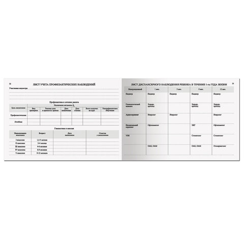 Медицинская карта "История развития ребенка", форма 112, 96 л., твердая, А5 (205х150 мм), для девочки, STAFF, 130230